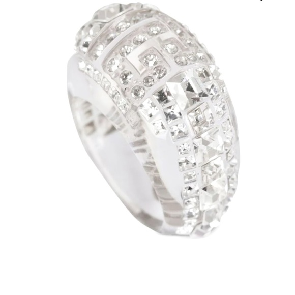 Balmain Lucite & Crystal Cocktail Ring - Picture 7 of 8